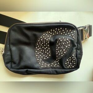 Lululemon Athletica Black Studded Belt Bag